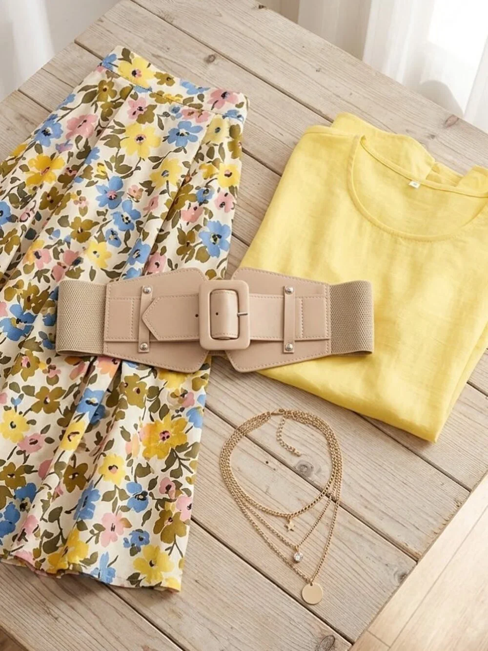 Ladies Stretch Belt - Cream